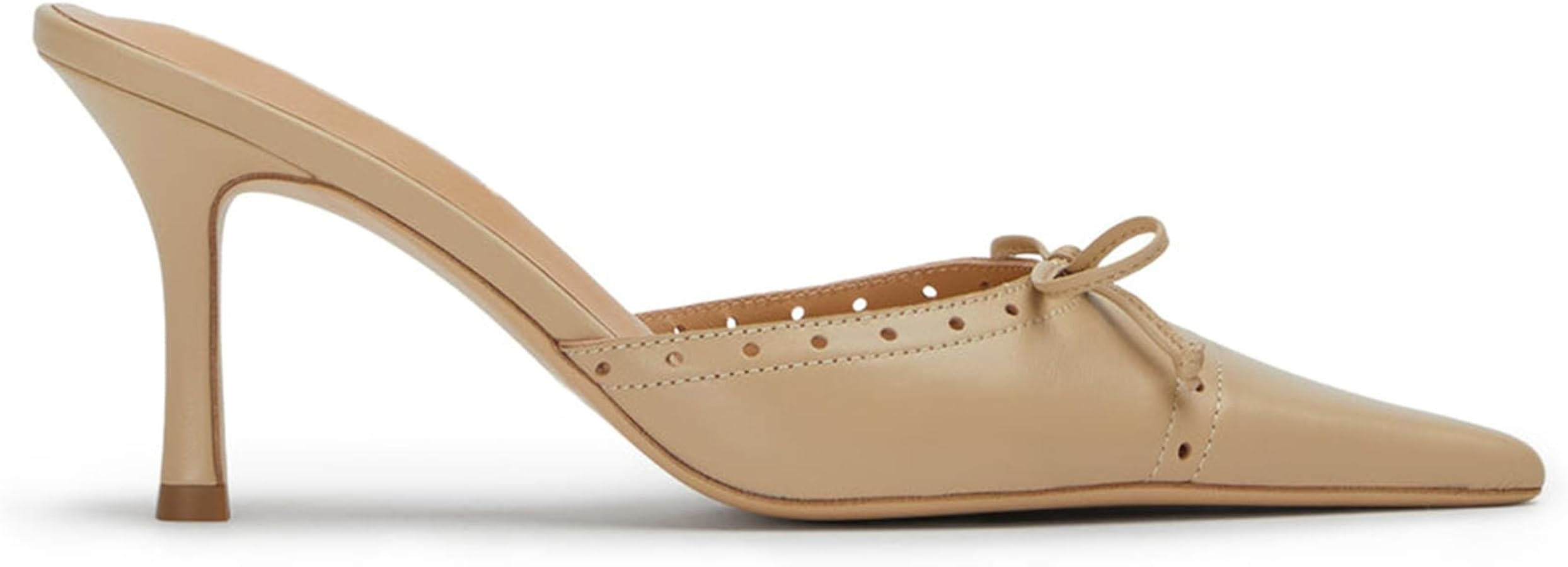 Bow Tie Heeled Mules for Women Slip On Pumps Shoes Backless Stiletto High Heels Pointed Toe Dress... | Amazon (US)