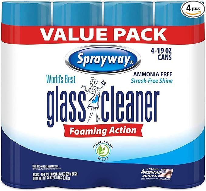 Sprayway 443331 Ammonia Free Glass Cleaner, 19 Oz. (4-Pack) (Packaging May Vary) (4 Case) | Amazon (US)