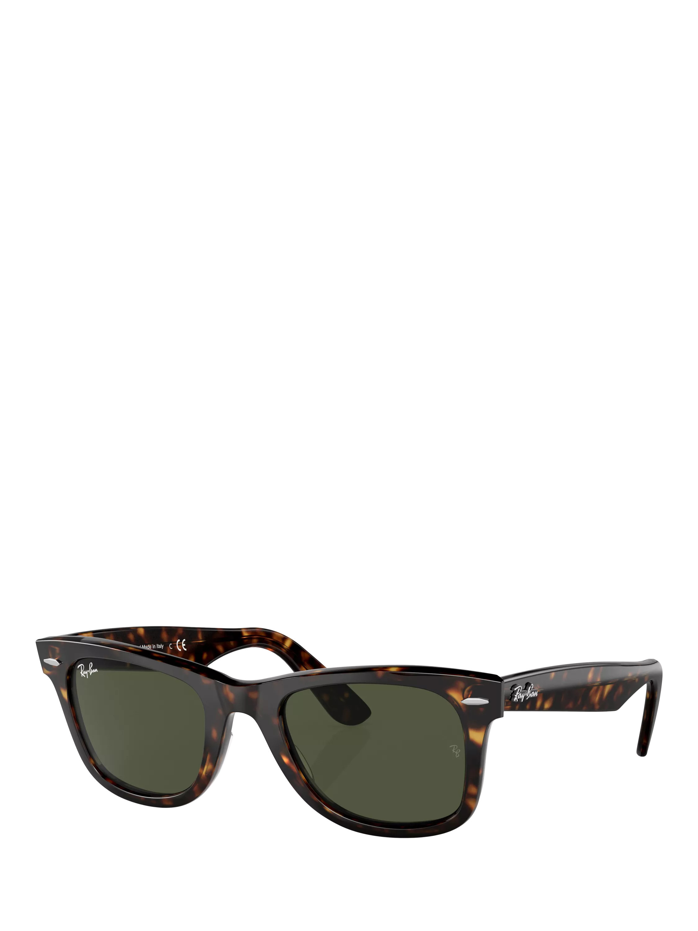 Ray-Ban RB2140 Unisex Wayfarer Square Sunglasses, Havana/Green | John Lewis (UK)