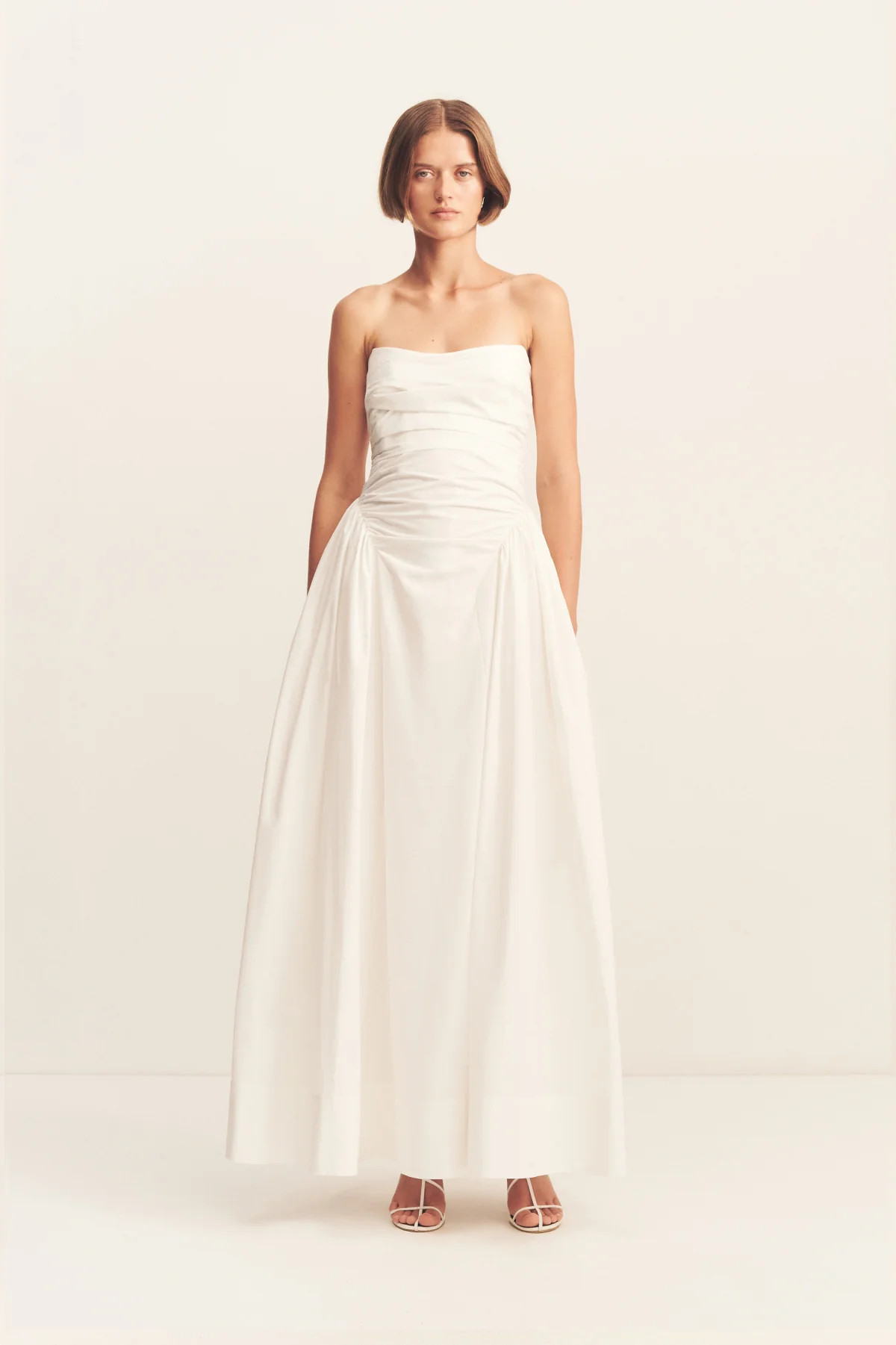 Morton Strapless Panelled Maxi Dress | White | Dresses | Shona Joy | Shona Joy