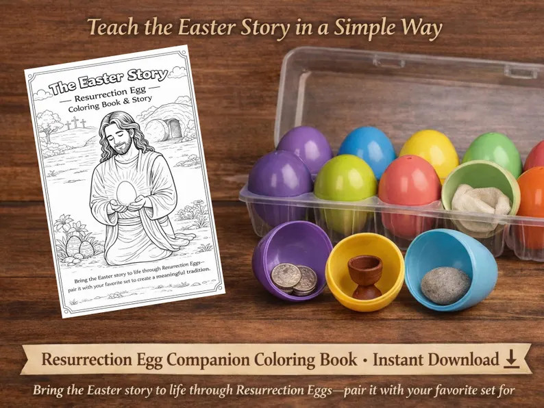 Resurrection Egg Coloring Book Printable | Easter Story for Kids | Christian Easter Activity - Et... | Etsy (US)