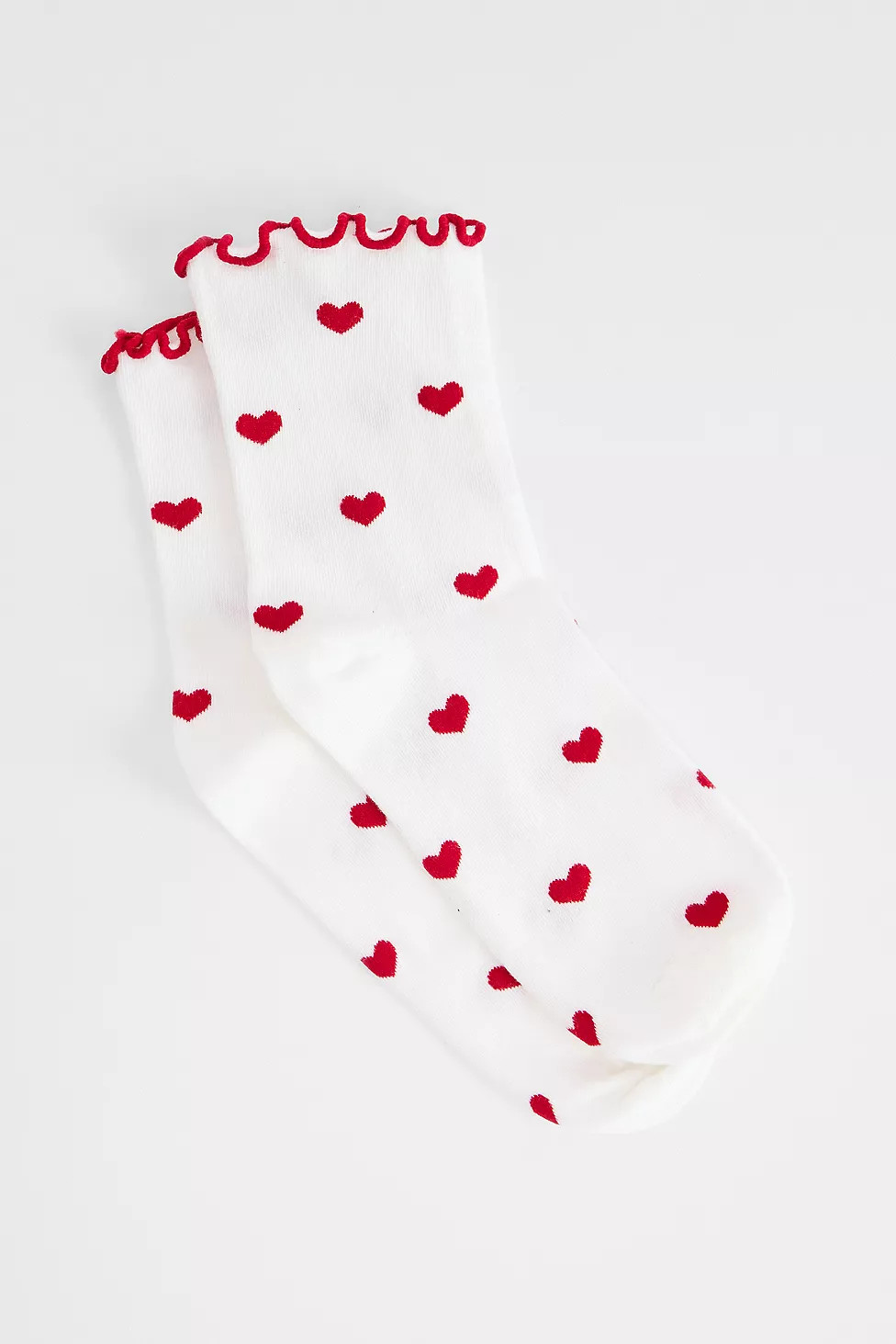 Out From Under Heart Print Lettuce Edge Socks | Urban Outfitters UK
