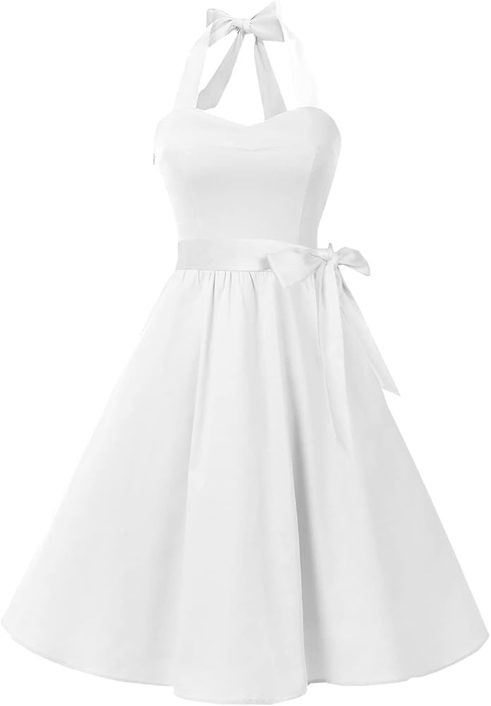 Topdress Women'sVintage Polka Audrey Dress 1950s Halter Retro Cocktail Dress | Amazon (US)