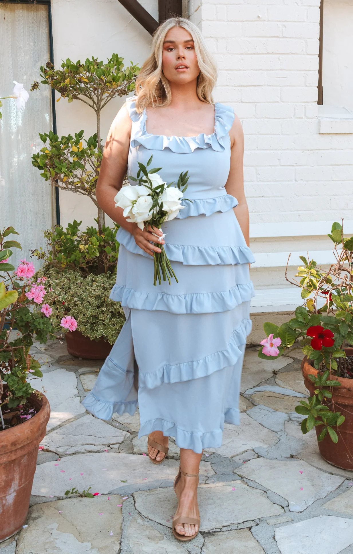 Greta Dress ~ Steel Blue Stretch | Show Me Your Mumu