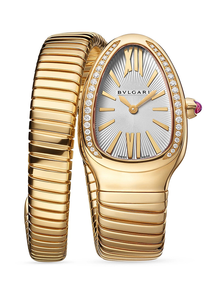Women's Serpenti Tubogas Yellow Gold & Diamond Single Twist Watch - Gold | Saks Fifth Avenue