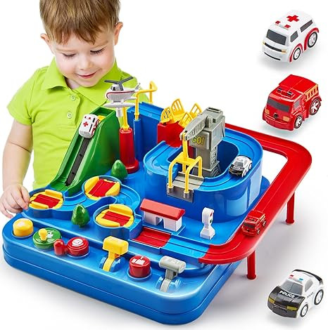 Toys for 3 Year Old Boys - Stem Kids Toys 3-5, Large Race Track, 3 Year Old Boy Gift, Car Playset... | Amazon (US)