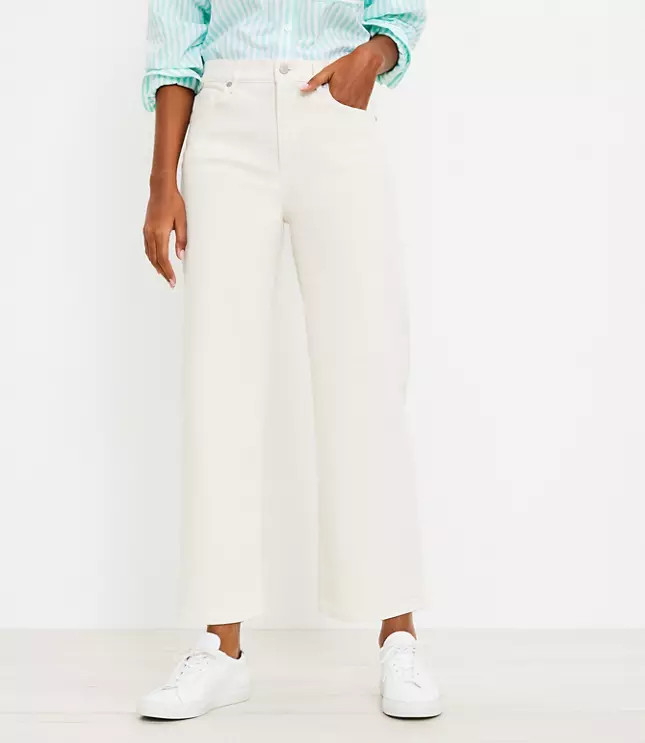 High Rise Wide Leg Crop Jeans | LOFT