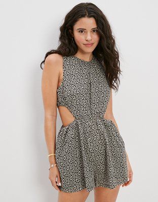 AE Floral Cut-Out Romper | American Eagle Outfitters (US & CA)