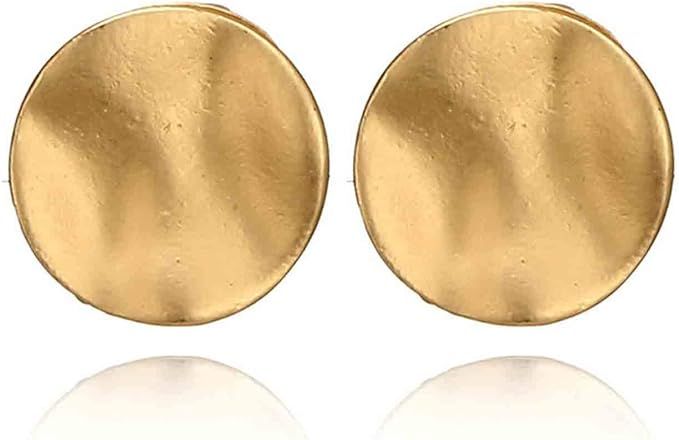Amazon.com: Olbye Coin Disc Studs Earrings Gold Circle Earrings Charm Earring Body Jewelry for Wo... | Amazon (US)