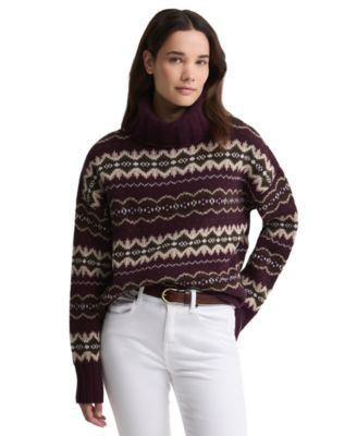 Barbour Women's Helen Fair Isle Turtleneck Sweater - Birch Multi | Macy's