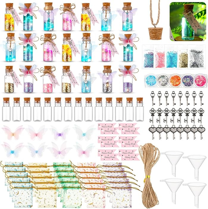 Jinei 174 Pieces Fairy Magic Potions Kit with 24 Mystery Witch Potion Bottles Fairy Wing DIY Magi... | Amazon (US)