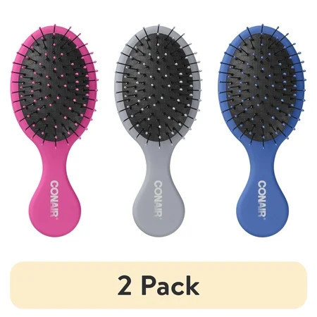 (2 pack) Conair Beyond Gentle Mini Cushion Hairbrush for Wet or Dry Hair Colors Vary | Walmart (US)