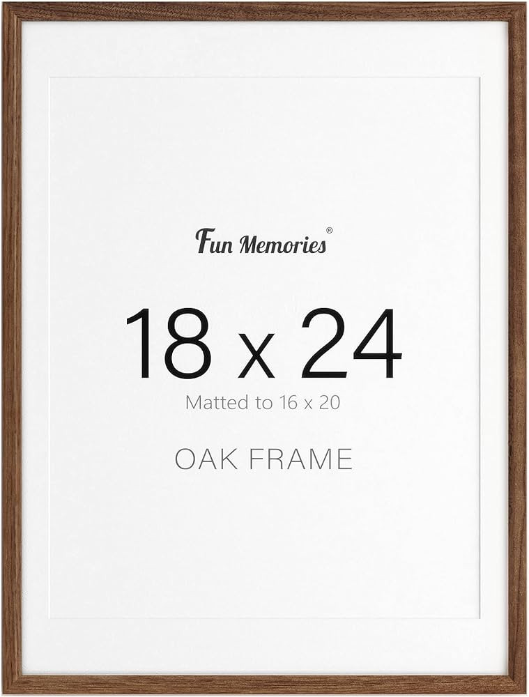 Fun Memories 18x24 Poster Frame, Solid Oak Wood Poster Frames, Modern Photo Frame for Wall 18x24 ... | Amazon (US)