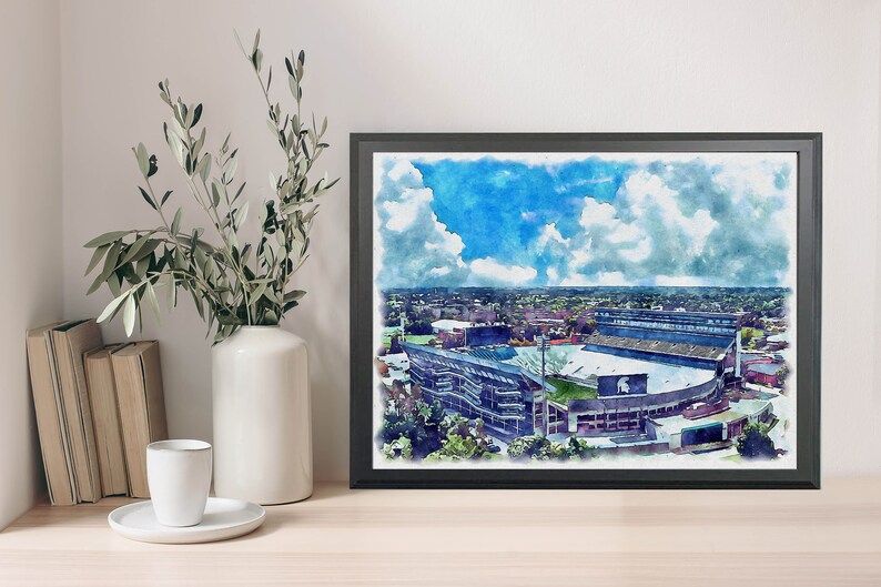 Michigan State Spartans - Spartan Stadium Watercolor Art Print, Original Paint Sketched Artwork P... | Etsy (US)