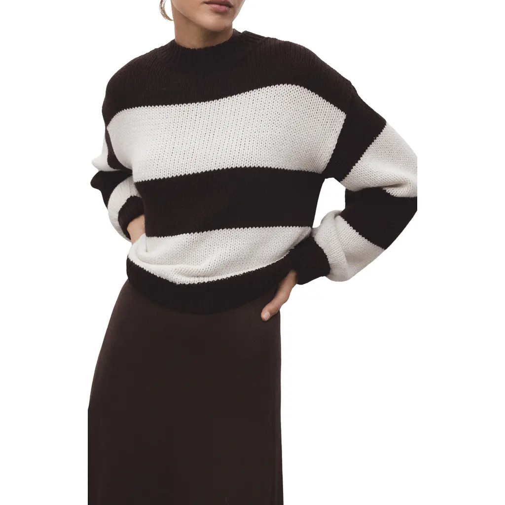 MANGO Knit Striped Sweater in Ecru at Nordstrom Rack, Size Medium | Nordstrom Rack