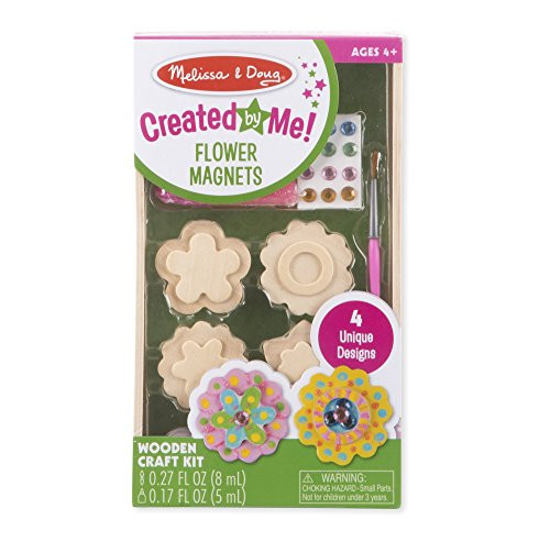 Melissa & Doug Created by Me! Flower Wooden Magnets Craft Kit (4 Designs, 4 Paints, Stickers, Gli... | Amazon (US)
