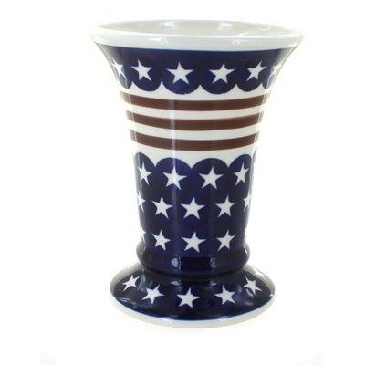 Blue Rose Polish Pottery Stars & Stripes Small Vase | Target
