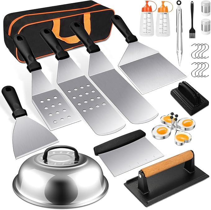 Griddle Accessories Kit, 28 PCS Flat Top Grill Accessories for Blackstone and Camp Chef, Metal Sp... | Amazon (US)