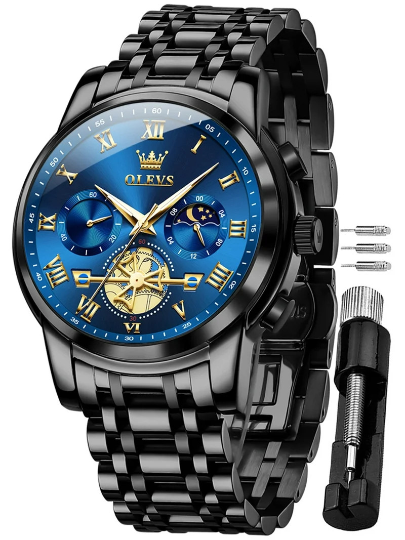 OLEVS Mens Watches Chronograph Business Dress Quartz Stainless Steel Waterproof Luminous Date Wri... | Walmart (US)