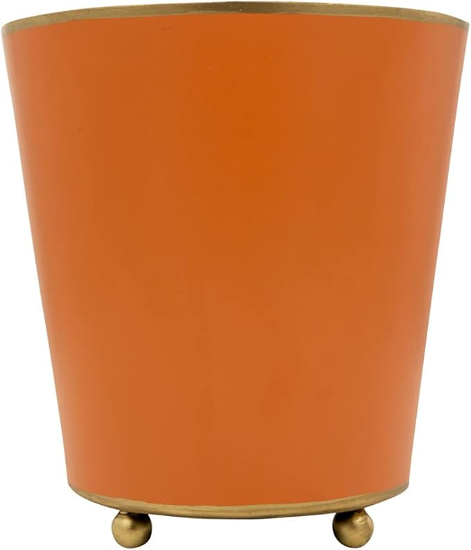 Jaye's Studio Mattie Orange, Decorative Round Cachepot & Planter, Matte Orange, Gold Trim & Finis... | Amazon (US)