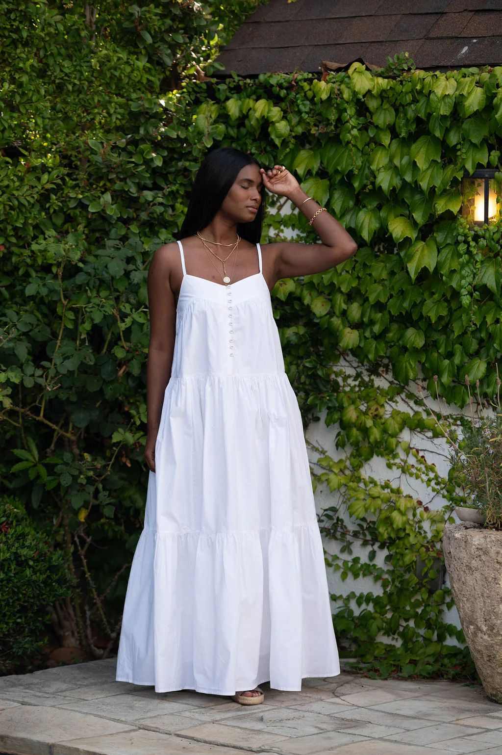 RIO DRESS IN WHITE POPLIN | Roma Label