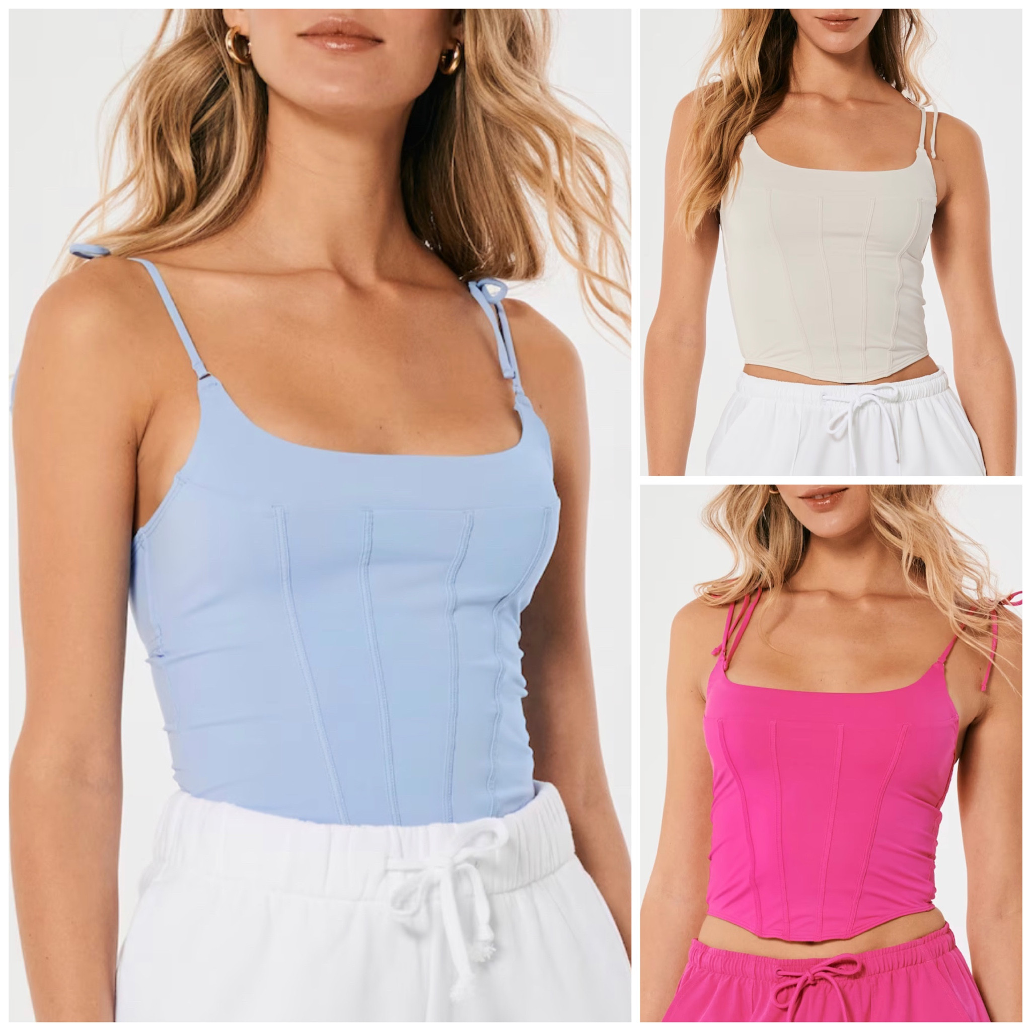 Gilly Hicks Micro Corset
A cute corset top made with our super soft micro-modal fabric, featuring seam detailing through the bodice and shoulder ties.

Our curvy styles are perfect for fuller busts — featuring added stabilizer, cup and strap support, plus additional coverage. Imported.
Body:88% Nylon, 12% Elastane
Machine wash cold, with like colors
Only non-chlorine bleach
Tumble dry low
Low iron if needed

#LTKFitness #LTKunder50 #LTKsalealert