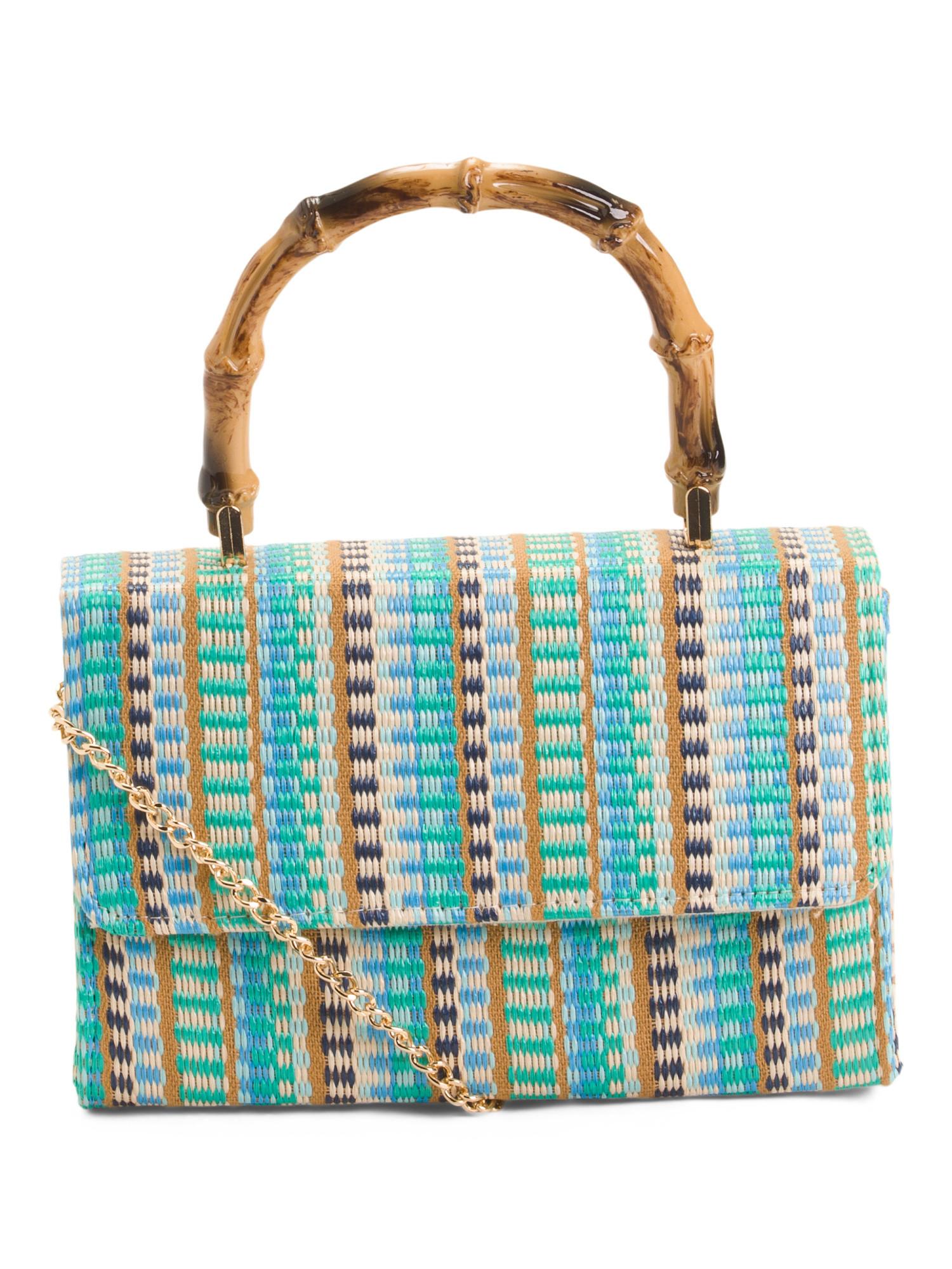 Striped Bamboo Top Handle Crossbody | TJ Maxx