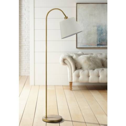 Cal Lighting Covington 60" Antique Brass Metal Down Bridge Floor Lamp - #5N894 | Lamps Plus | Lamps Plus