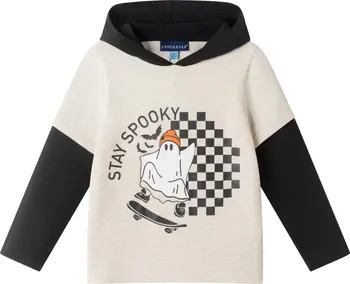 Kids' Spooky Hooded Stretch Cotton Graphic T-Shirt | Nordstrom