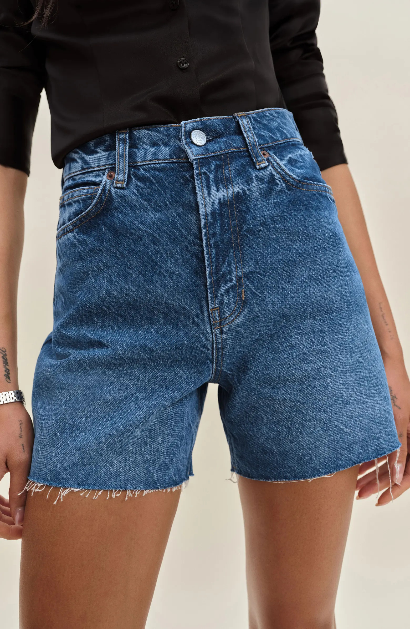 Reformation Saige High Waist Raw Hem Denim Cutoff Shorts | Nordstrom | Nordstrom