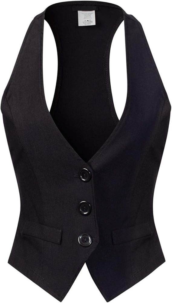 Design by Olivia Women's Dressy Casual Versatile Racerback Vest Tuxedo Suit Waistcoat | Amazon (US)