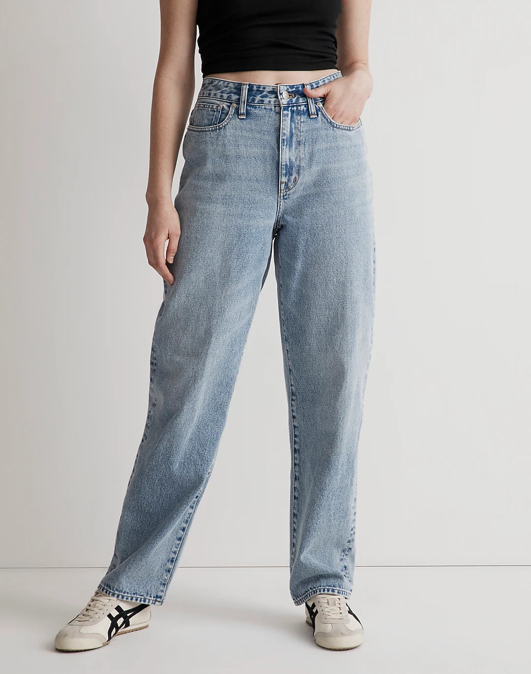 Curvy Baggy Straight Jeans in Olvera Wash | Madewell