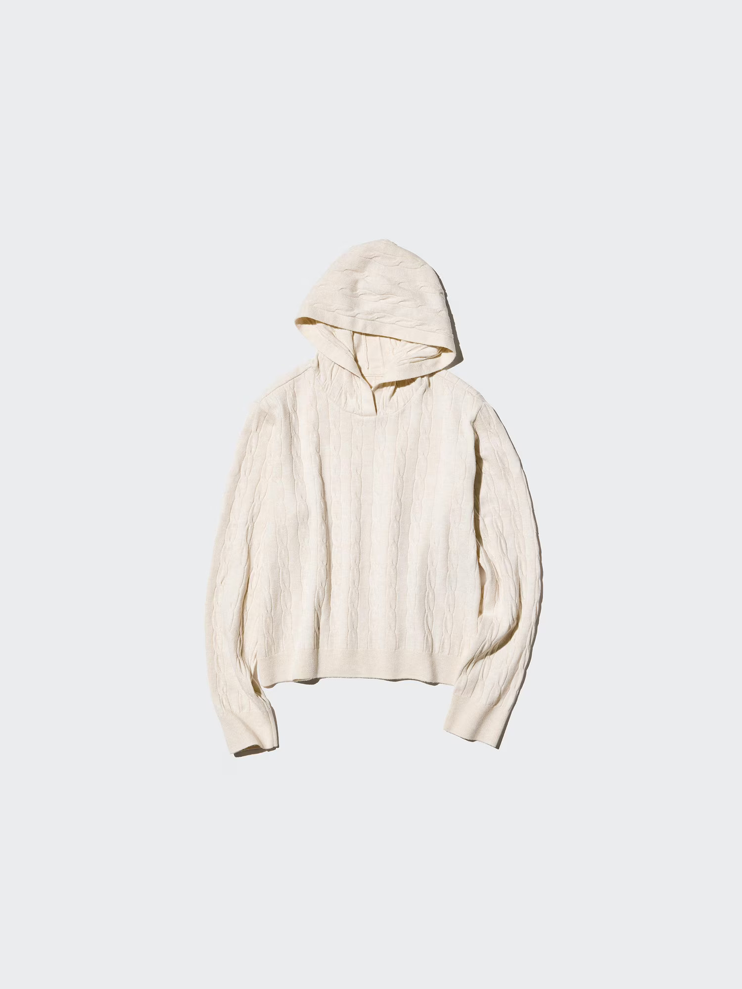 Washable Knit Cable Hoodie | UNIQLO (US)