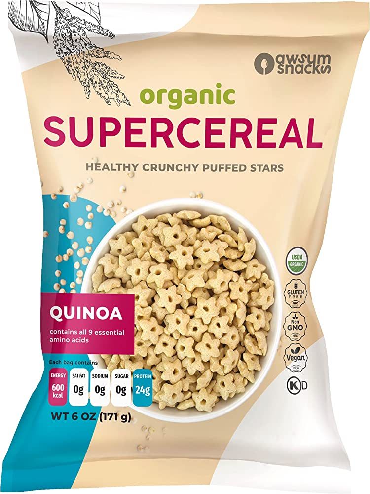 Awsum Snacks Quinoa SUPERCEREAL 6oz bag - Vegan Gluten Free & Sugar Free Cereals - Diabetic Koshe... | Amazon (US)