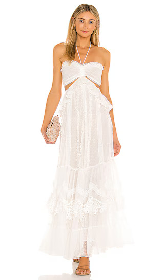 Ame Maxi Dress in Off White Dot | Revolve Clothing (Global)