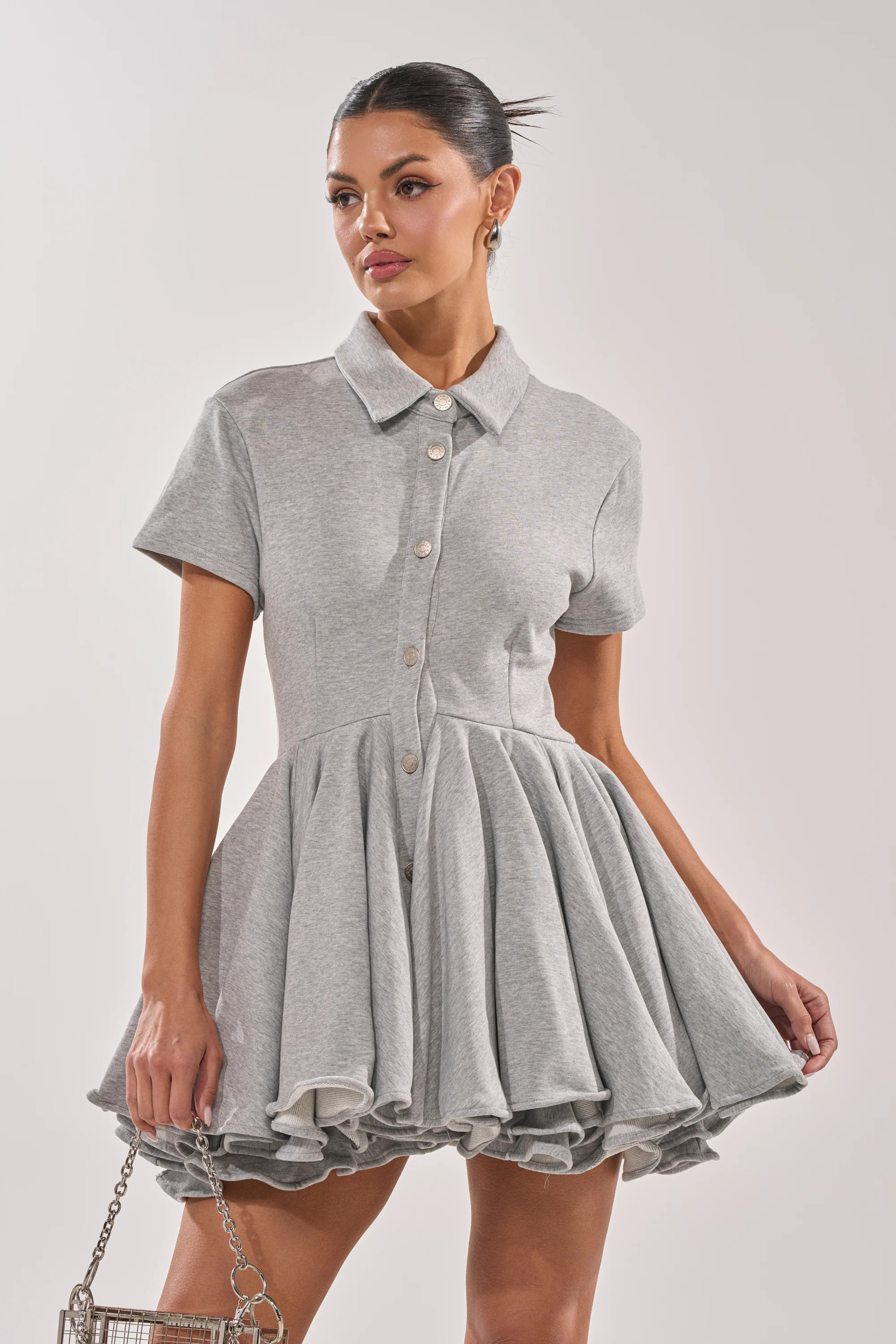 AVERY SHORT SLEEVE FRENCH TERRY MINI DRESS | AKIRA