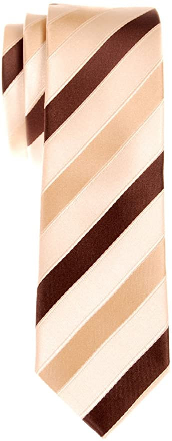 Retreez Three-Colour Stripe Woven Microfiber Skinny Tie Necktie | Amazon (US)