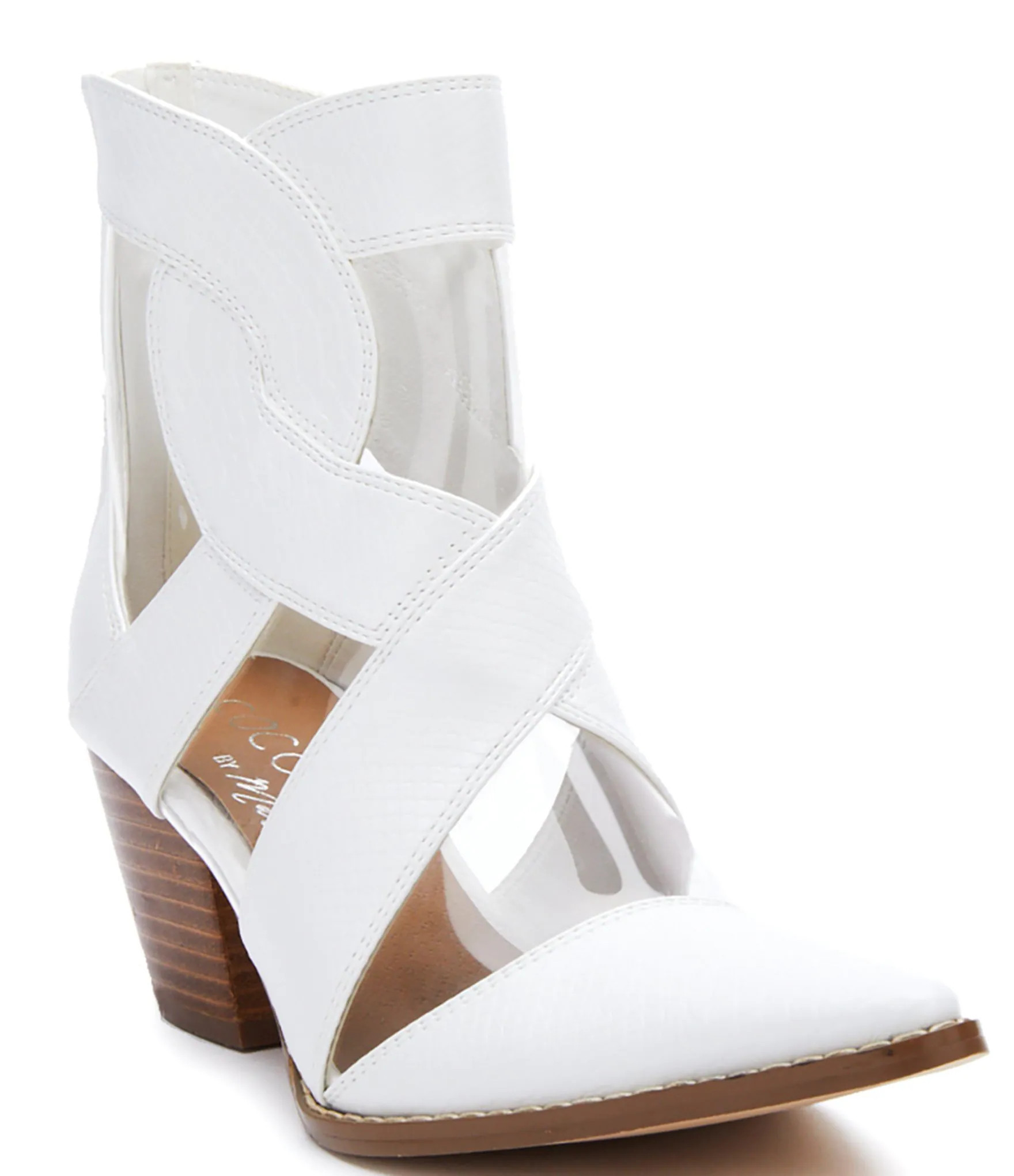 Matisse Anthem Snake Embossed Clear Vinyl Western Inspired Booties | Dillard's | Dillard's