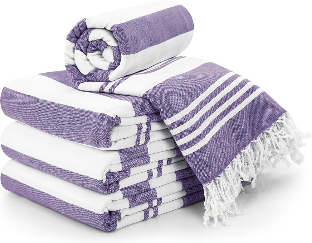 Utopia Towels - 4 Pack Turkish Beach Towel (40 x 72 Inches) - 100% Cotton Oversized Sand Free Lig... | Amazon (US)