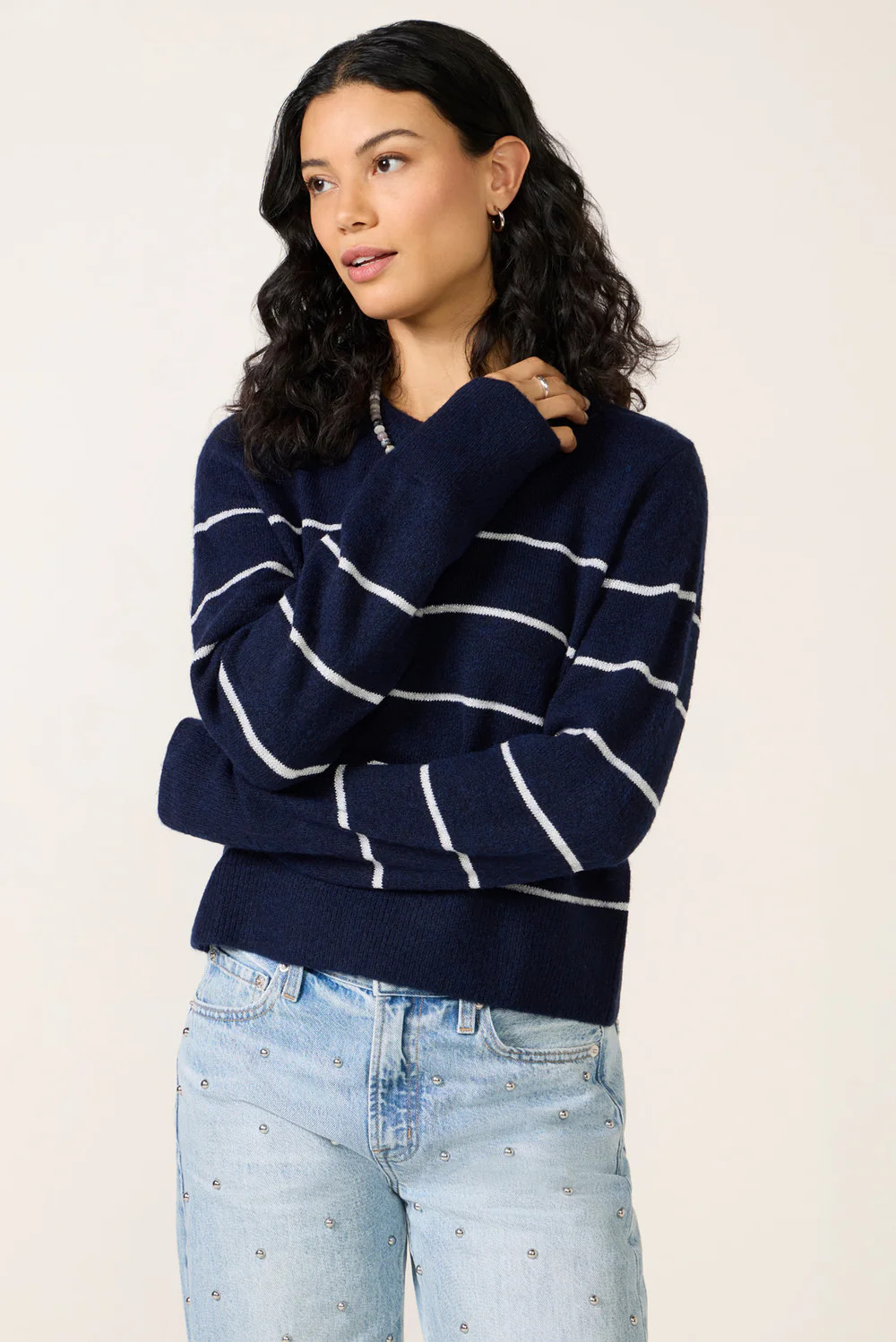 Kristi Sparkle Stripe Pullover | Evereve