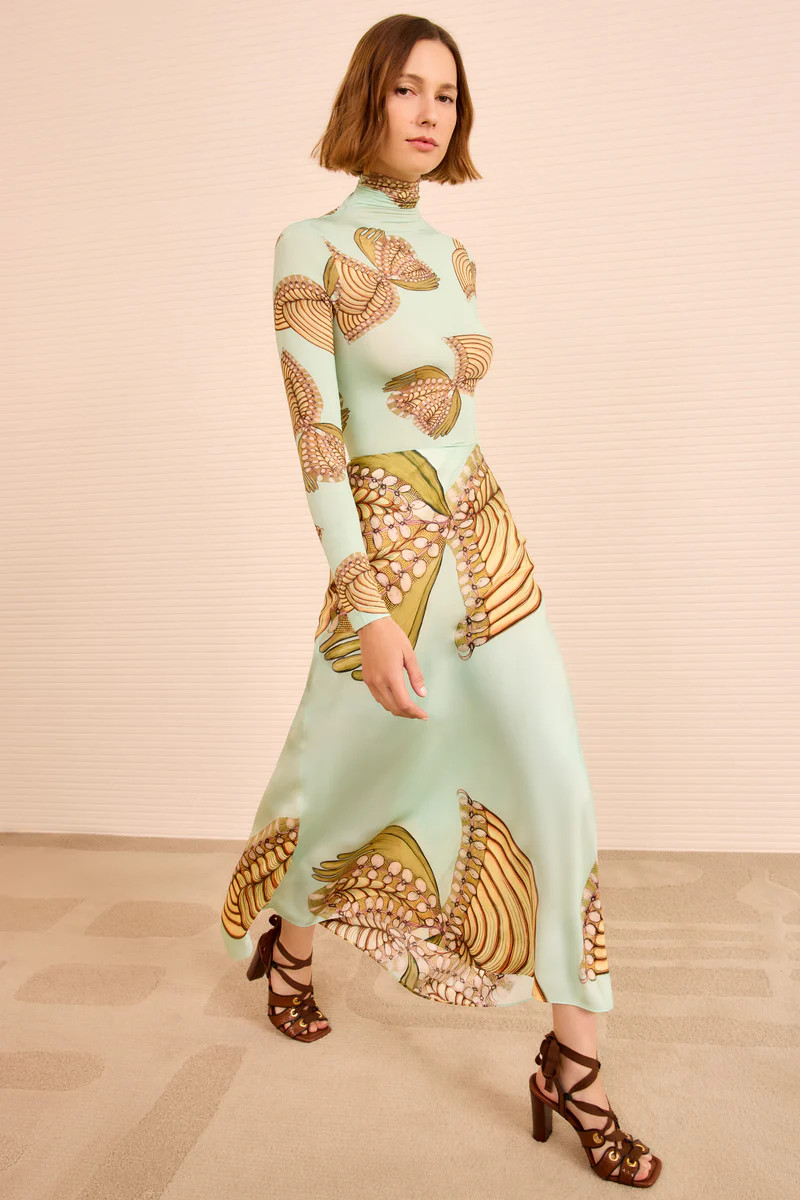 Pera Midi Slip Skirt - Water Blossoms | Ulla Johnson