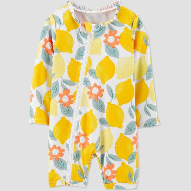 Baby Girls' Lemon Print Long Sleeve One Piece Rash Guard - Just One You® made by carter's | Target