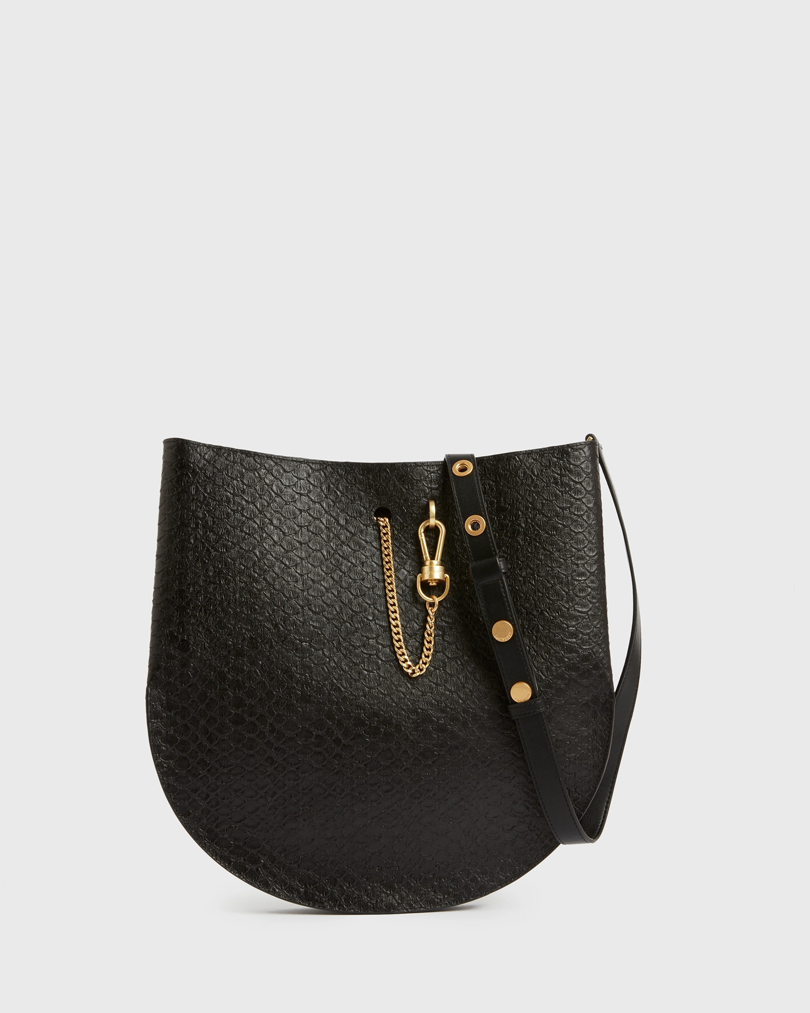 Beaumont Leather Python Hobo Bag | AllSaints US