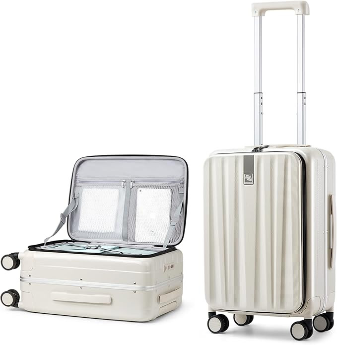 Hanke 20 Inch Carry On Luggage with Wheels PC Hard Shell Suitcase Top Opening Aluminum Frame Tsa ... | Amazon (US)