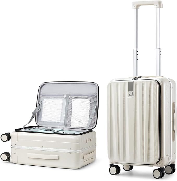 Hanke Carry On Luggage, Suitcase with Wheels & Front Opening, 20in Spinner Luggage Built in TSA A... | Amazon (US)