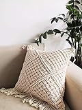 GaintonT Macrame Throw Pillow cover Custive Farmhhion Covers-Woven Decoraouse Square Cases Set for C | Amazon (US)