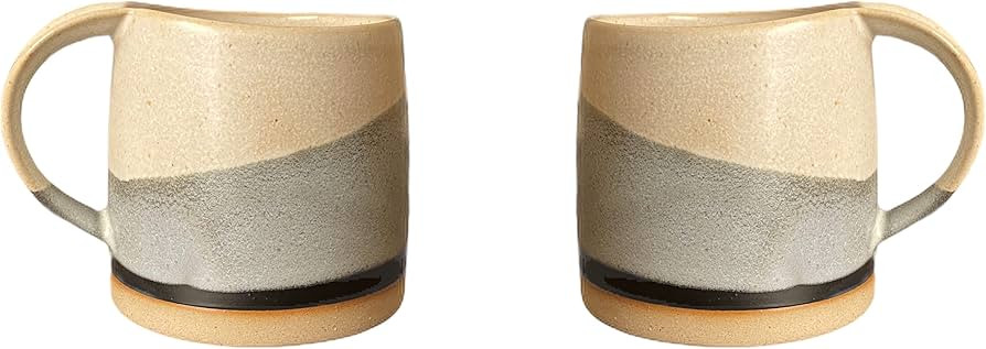 Original Day Glazed Ceramic Coffee Mug Set - 2 Vintage Japanese Style Cappucino Coffee Mugs - Pai... | Amazon (US)