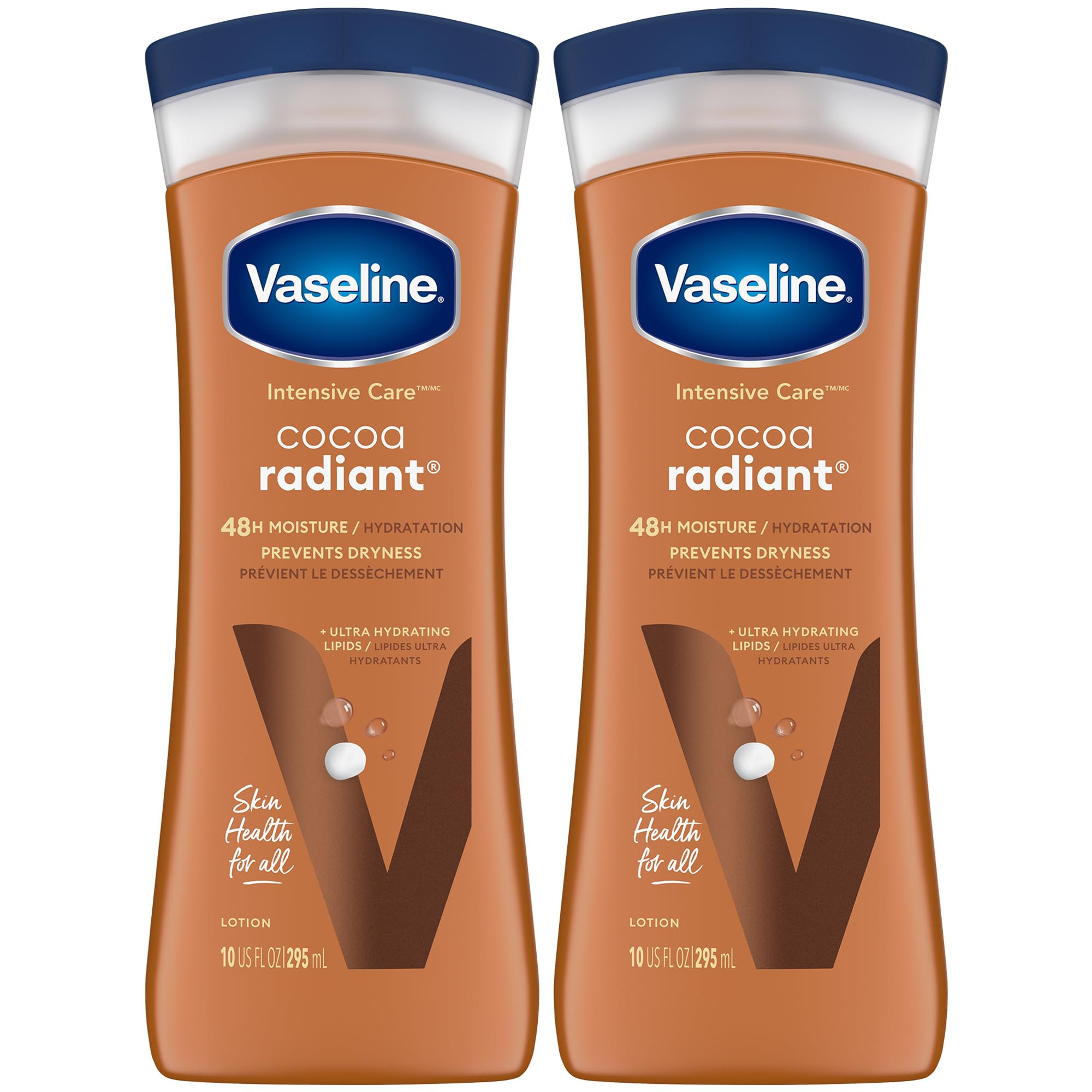 Vaseline Cocoa Radiant 2-Pack – Intensive Care Moisturizing Hand and Body Lotion with Ultra-Hyd... | Amazon (US)