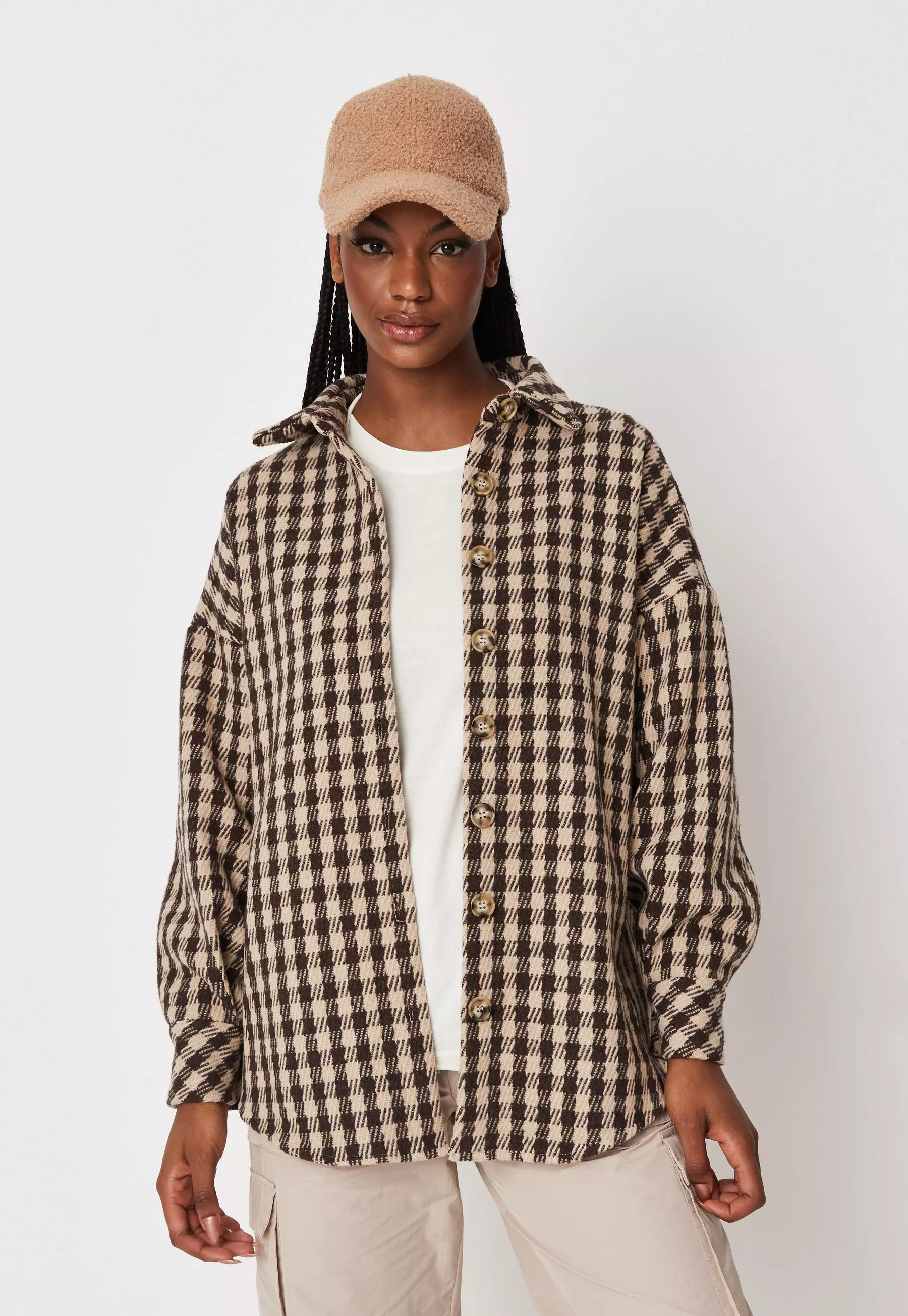 Missguided - Brown Plaid Shacket | Missguided (US & CA)