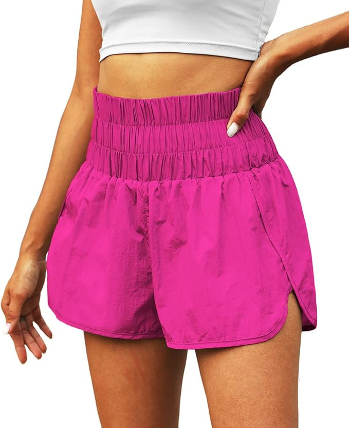 Waitfairy Womens Running Shorts High Waisted Athletic Workout Gym Shorts | Amazon (US)